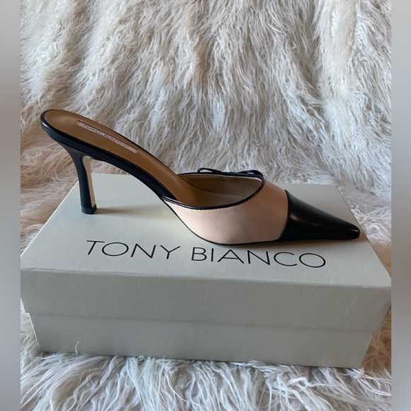 ⭐️NWT⭐️ Tony Bianco Shirley Mule, Size 9.5, Beech & Black - Picture 11 of 16